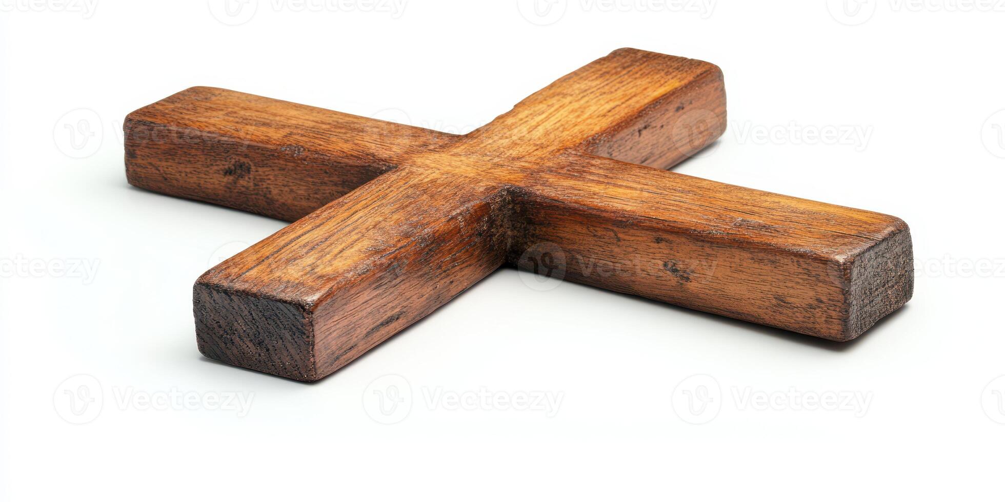 Wooden cross symbol representing faith and spirituality in religious practices and art photo