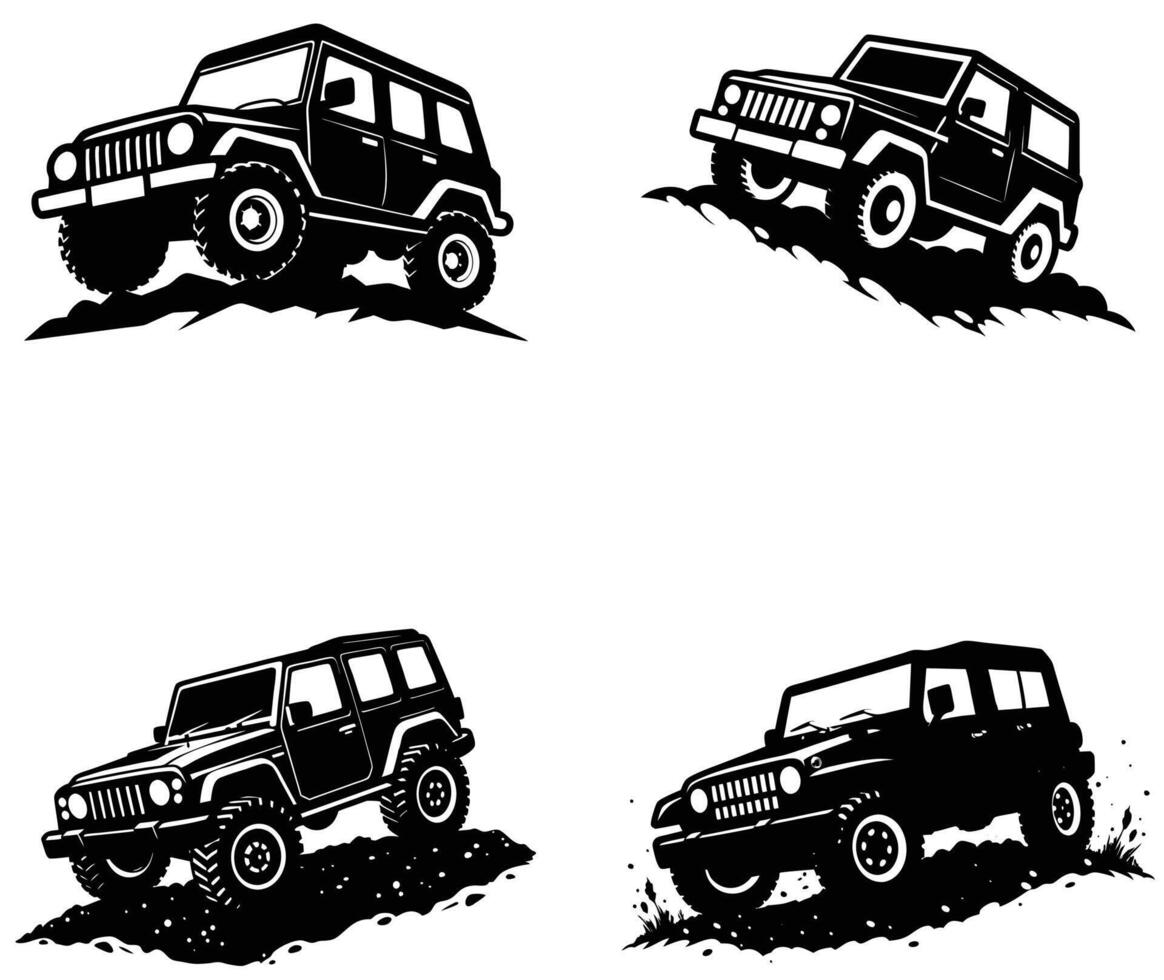 Off-Road Jeep Illustrations for Adventure Enthusiasts vector