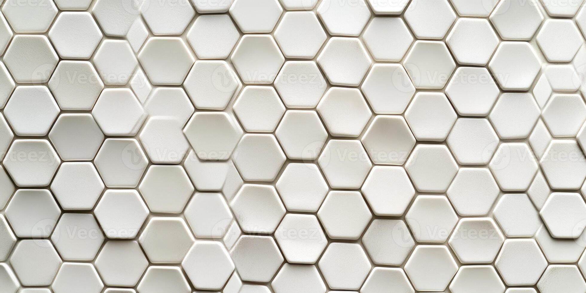 Hexagonal white tiles create a modern and elegant pattern in a stylish interior design space photo