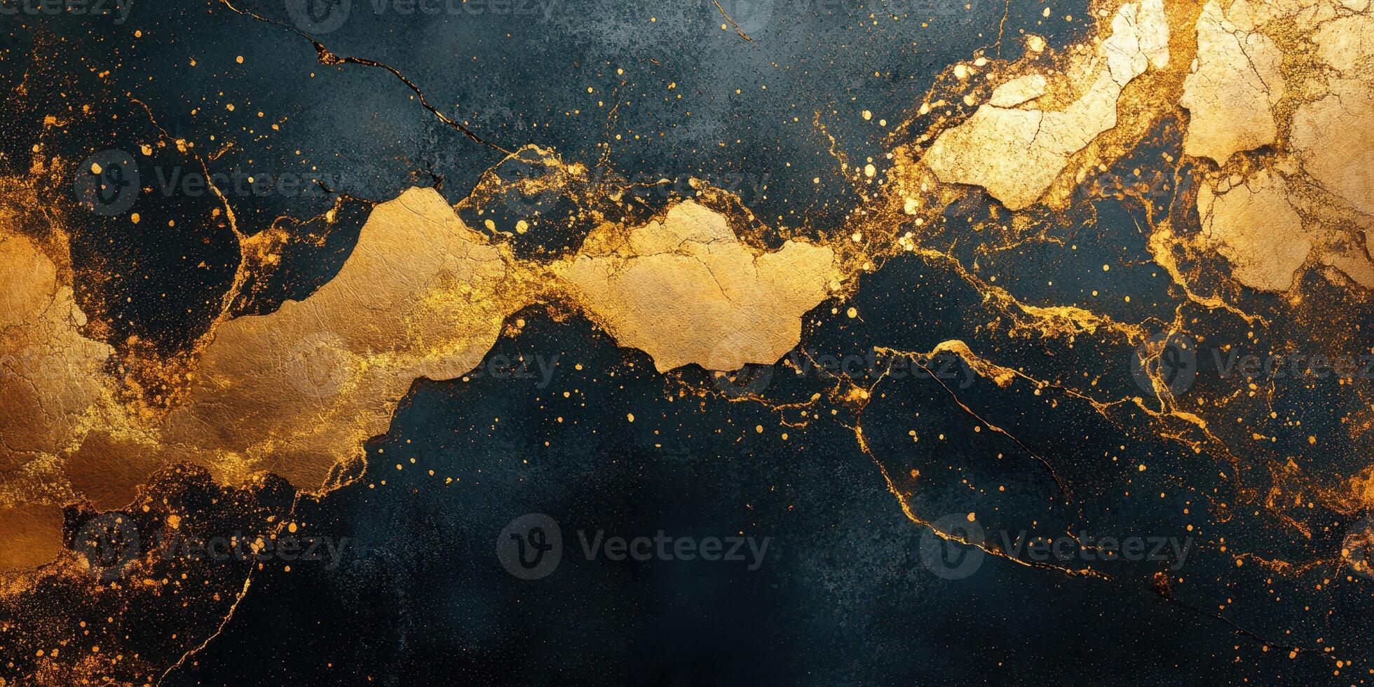 Stunning golden marble texture with black and dark blue veins in an elegant design photo