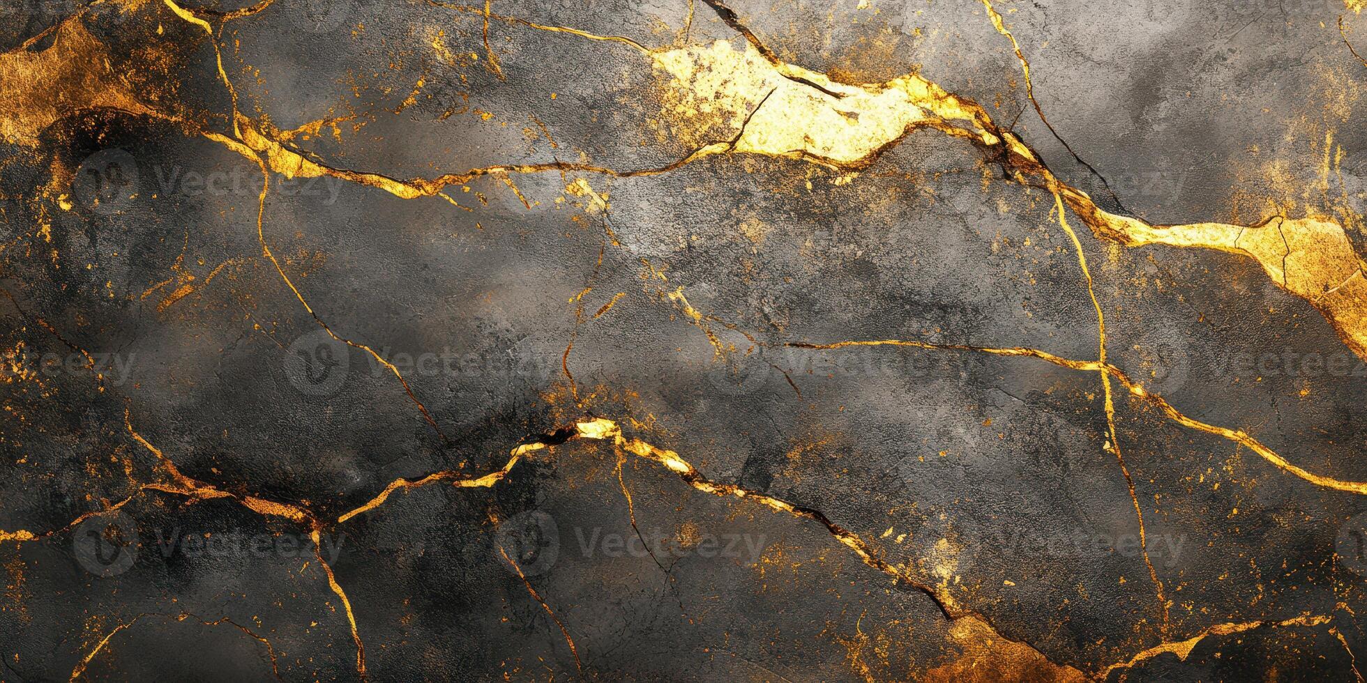 Striking gray and gold marbled surface showcasing intricate natural patterns and textures photo