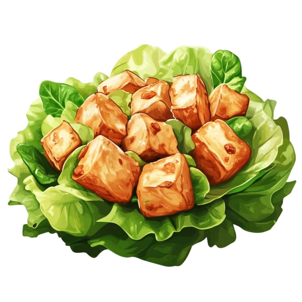 Crisp Lettuce and Crunchy Croutons Salad png