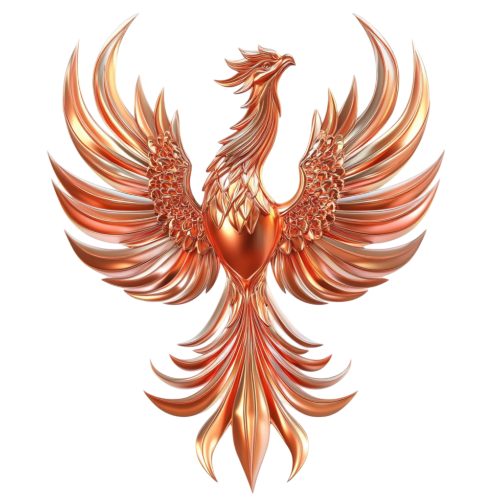 Majestic 3D Phoenix Legendary Creature Rising from the Ashes with Fiery Wings png