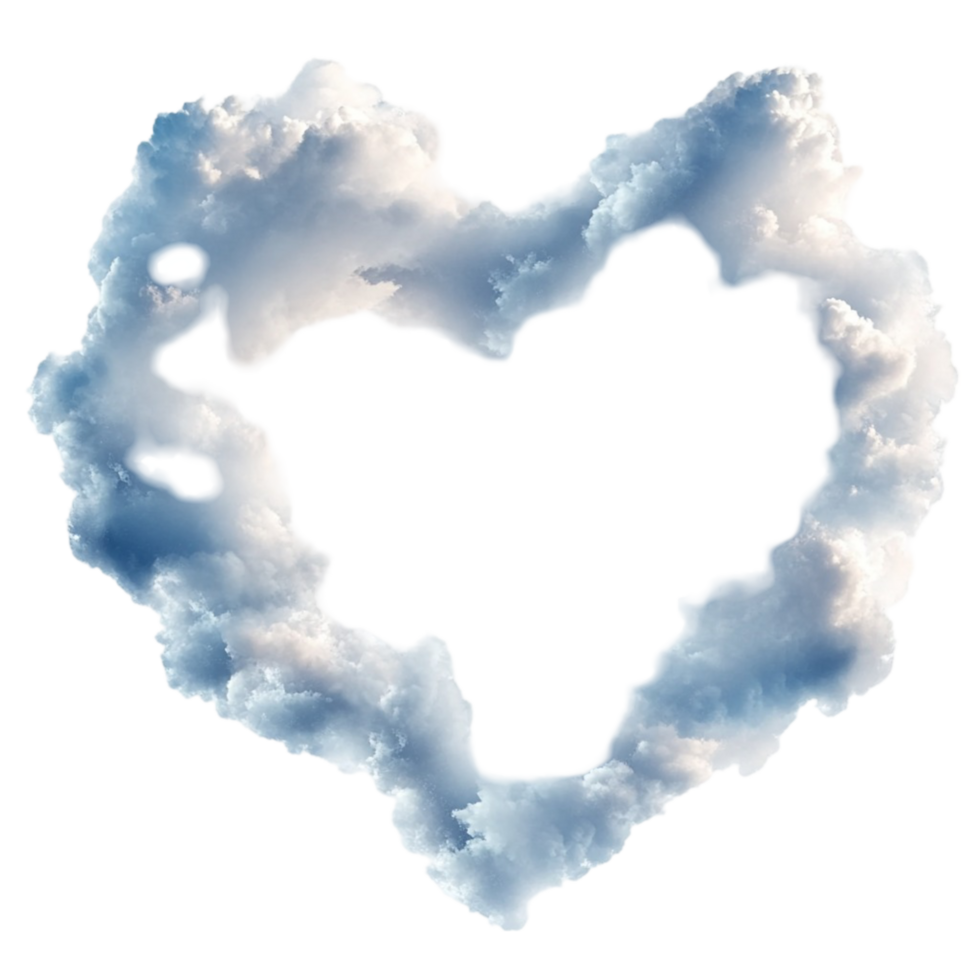 Dreamy Heart-Shaped Clouds in the Sky for a Sweet and Romantic Atmosphere png