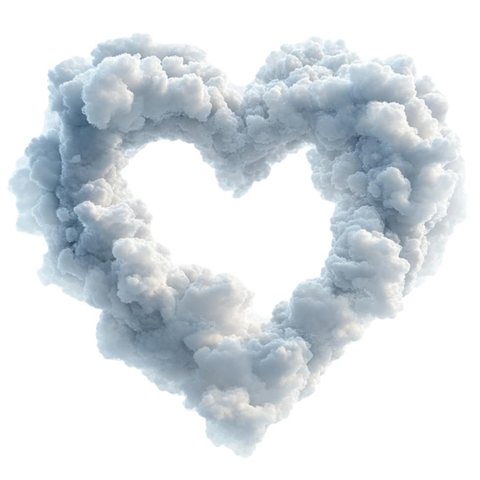 Soft and Fluffy Clouds Shaping into a Heart for a Lovely Sky Scene png