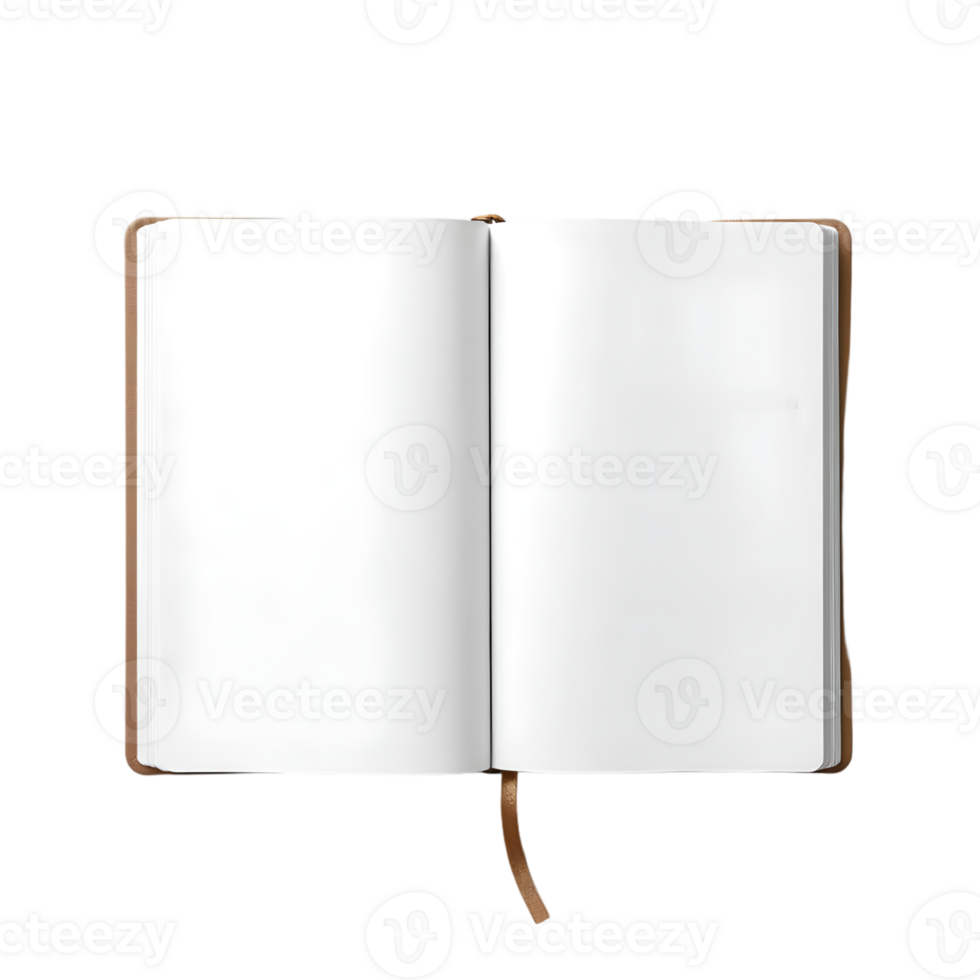 Blank open book isolated on transparent background png