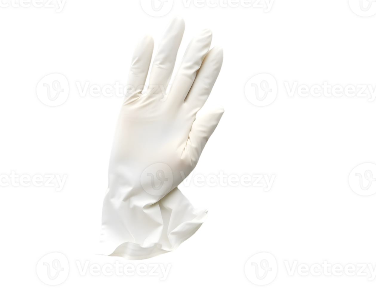 Hand in rubber glove isolated on transparent background png