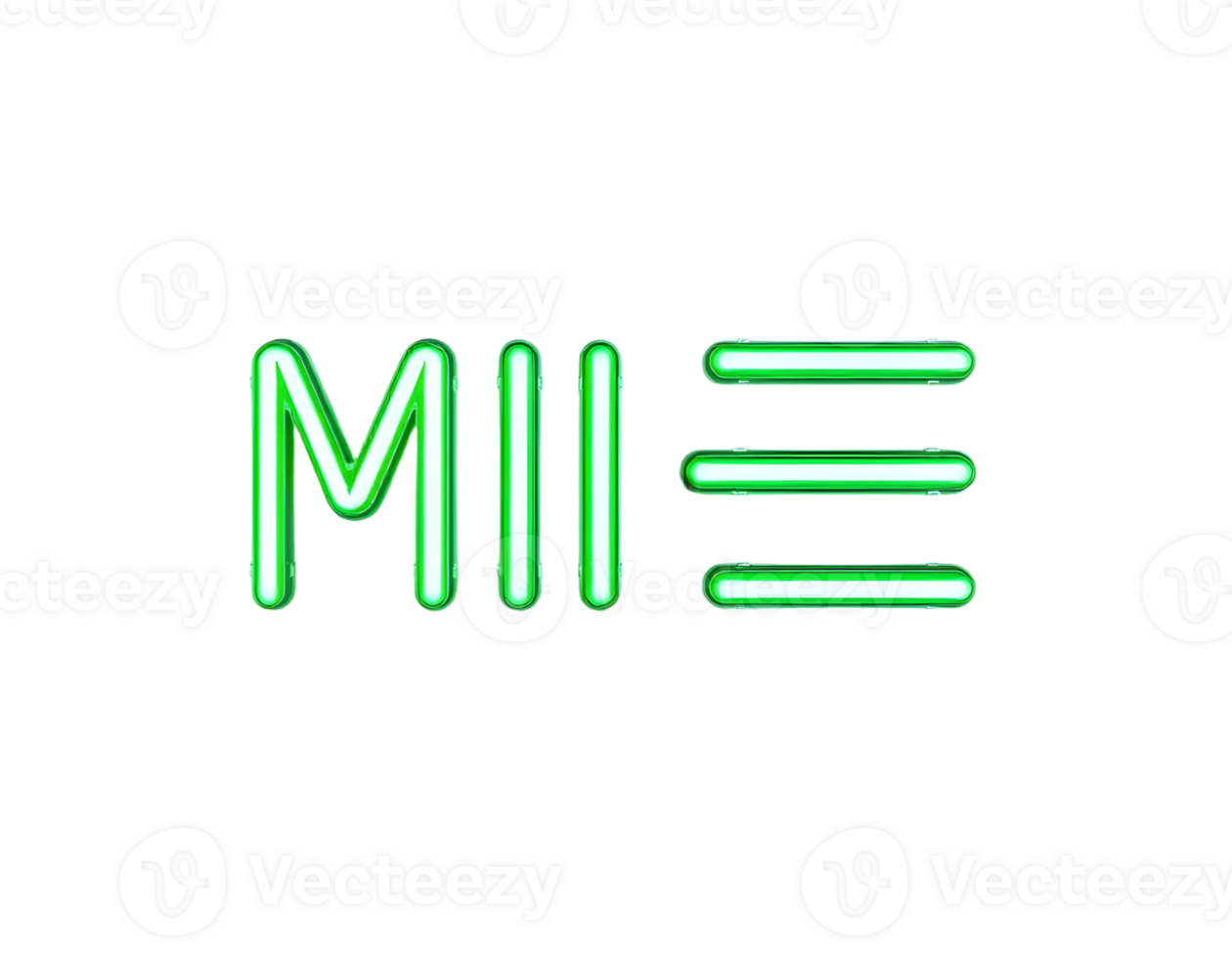 Neon font letter M png