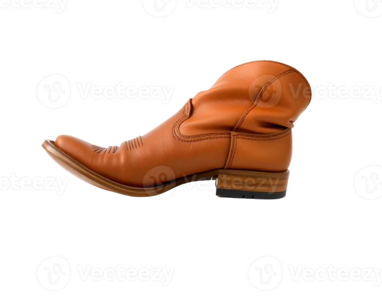 Brown leather boot isolated on transparent background png