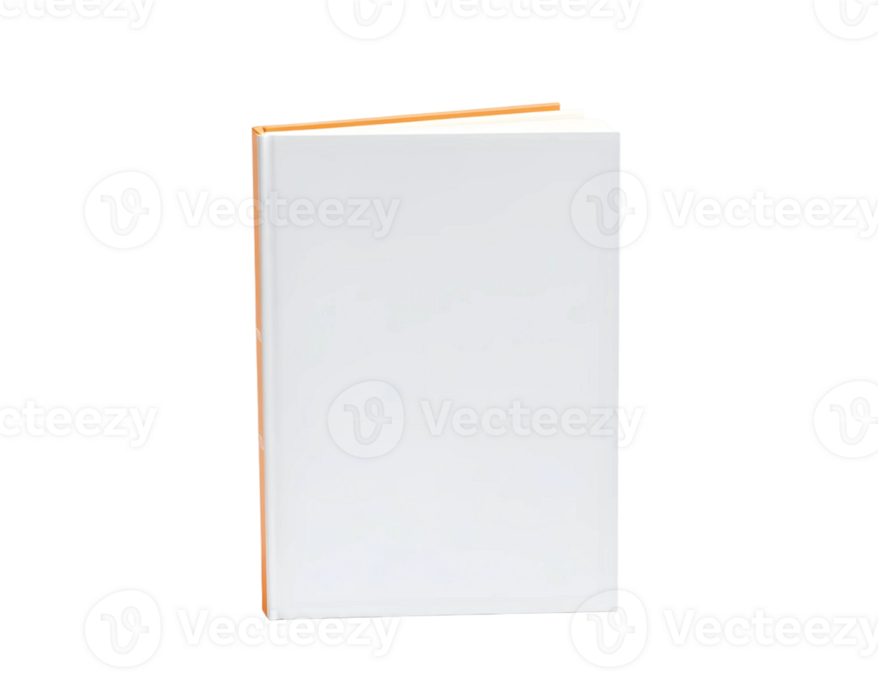 Blank book with orange cover isolated on transparent background png