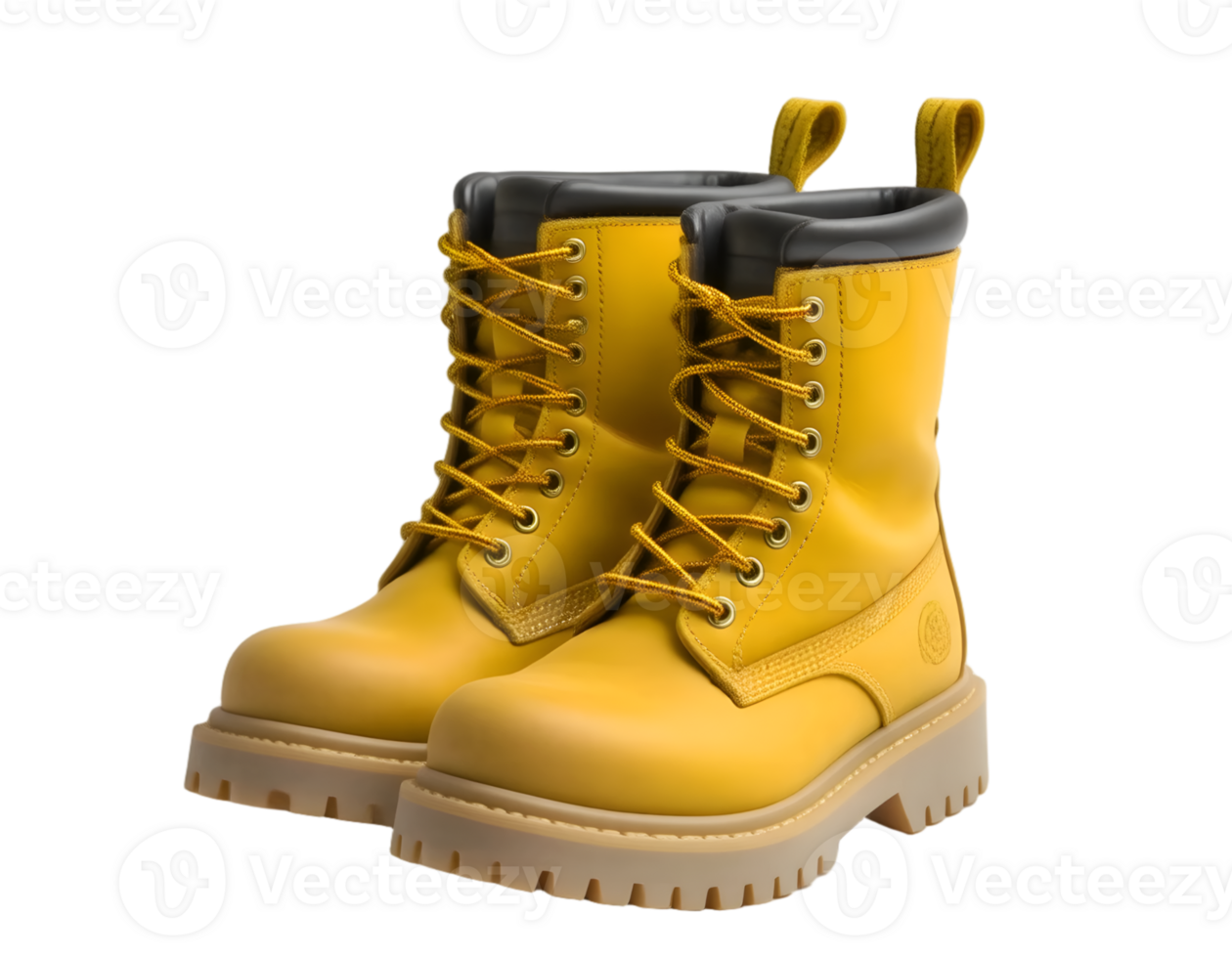 Yellow winter boots isolated on transparent background png