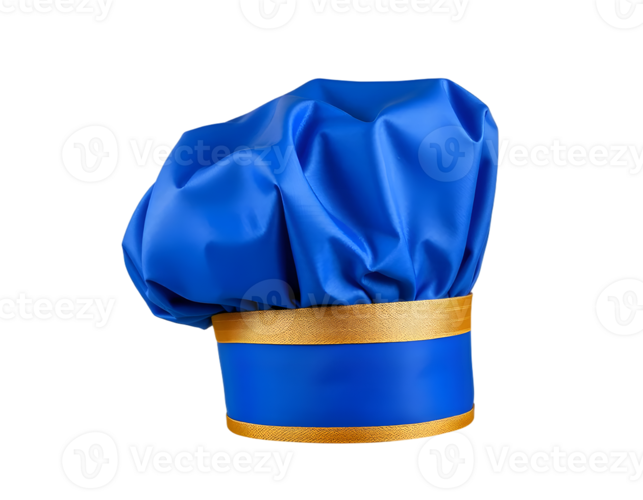 Chef hat with golden ribbon isolated on transparent background png
