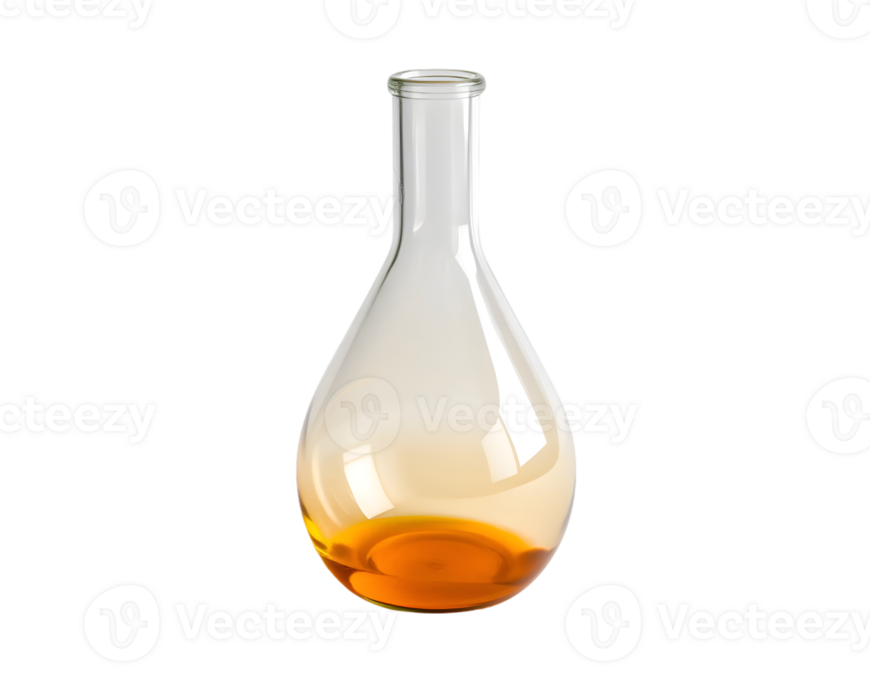 Chemical flask with oil isolated on transparent background png