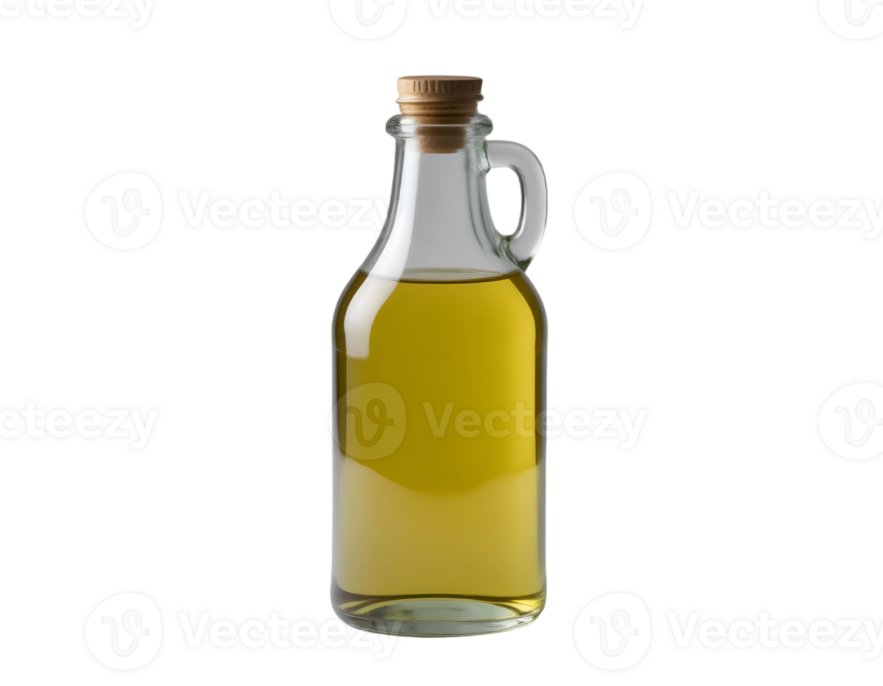 Olive oil in a glass bottle isolated on a transparent background png