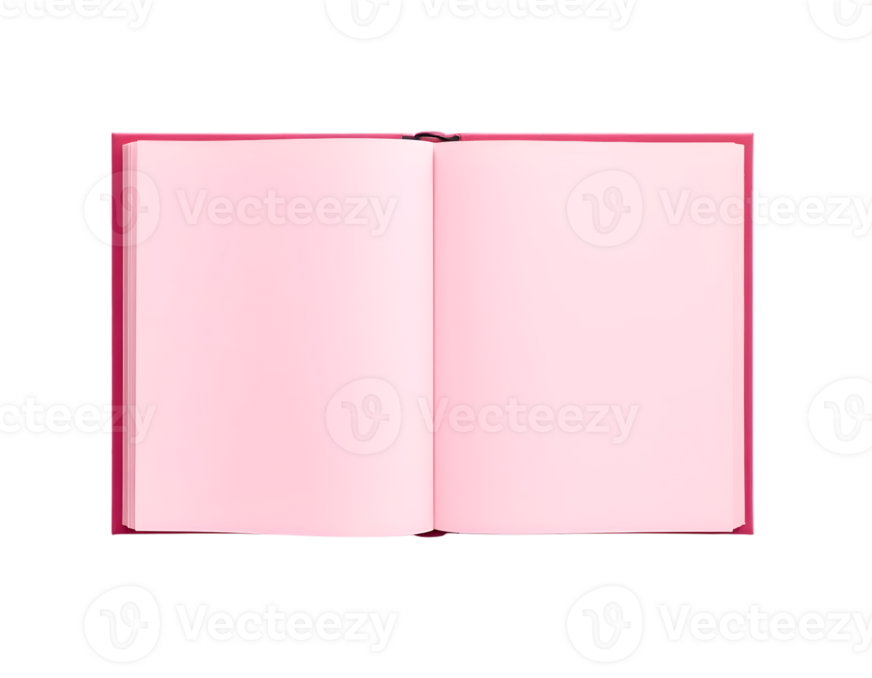 Open pink book with blank pages isolated on transparent background png