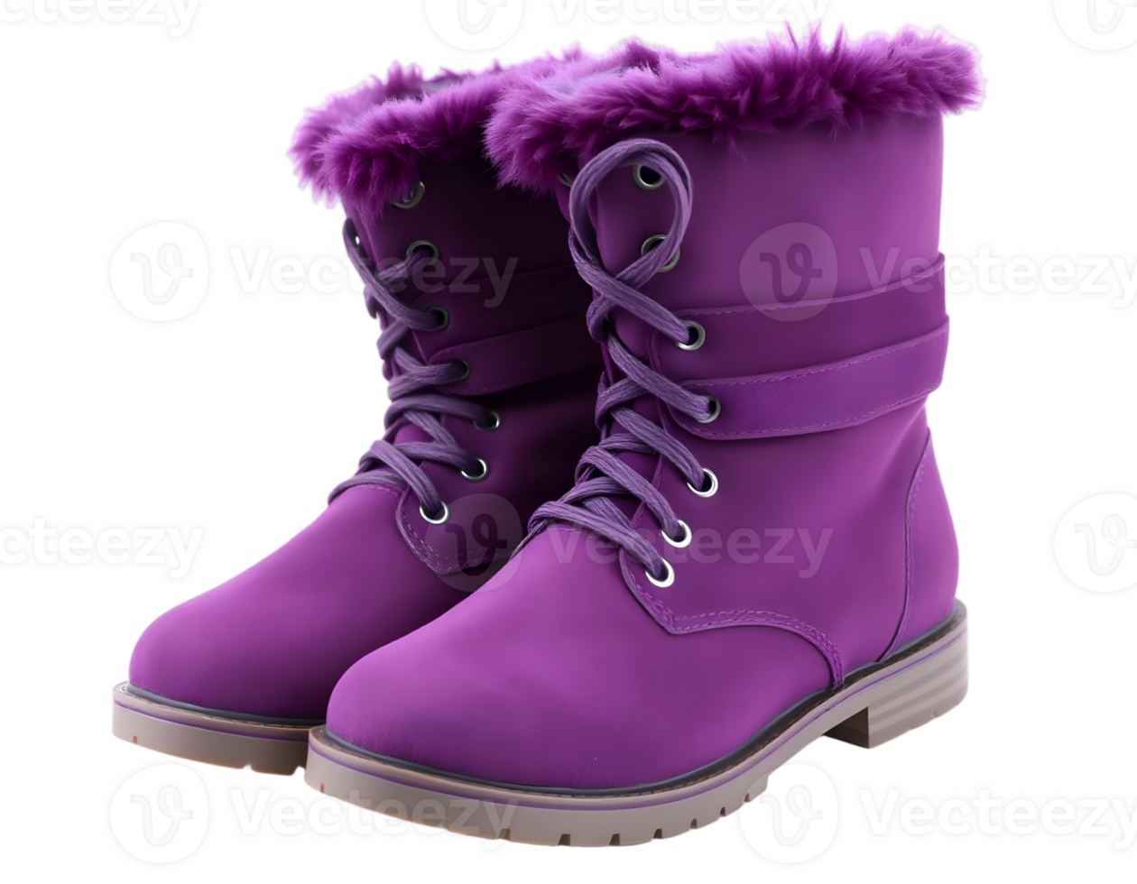Purple winter boots isolated on transparent background png