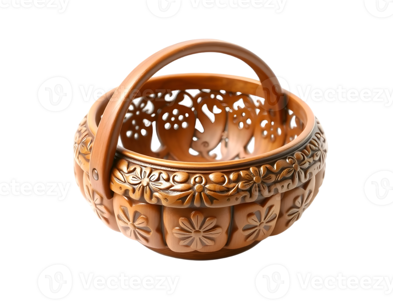 Clay Basket Isolated Transparent Background With Clipping Path png