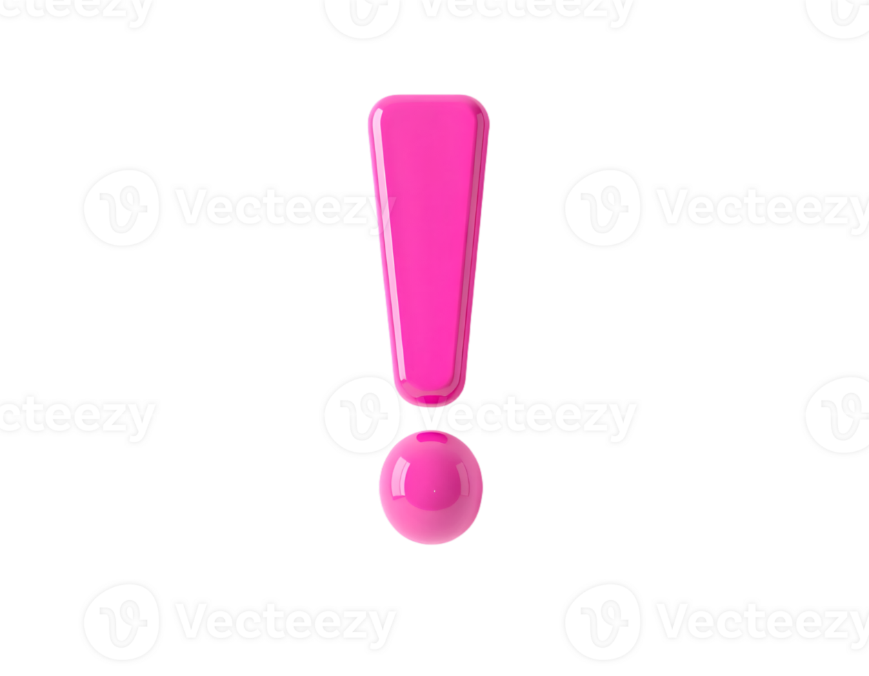 Pink exclamation mark isolated on transparent background png