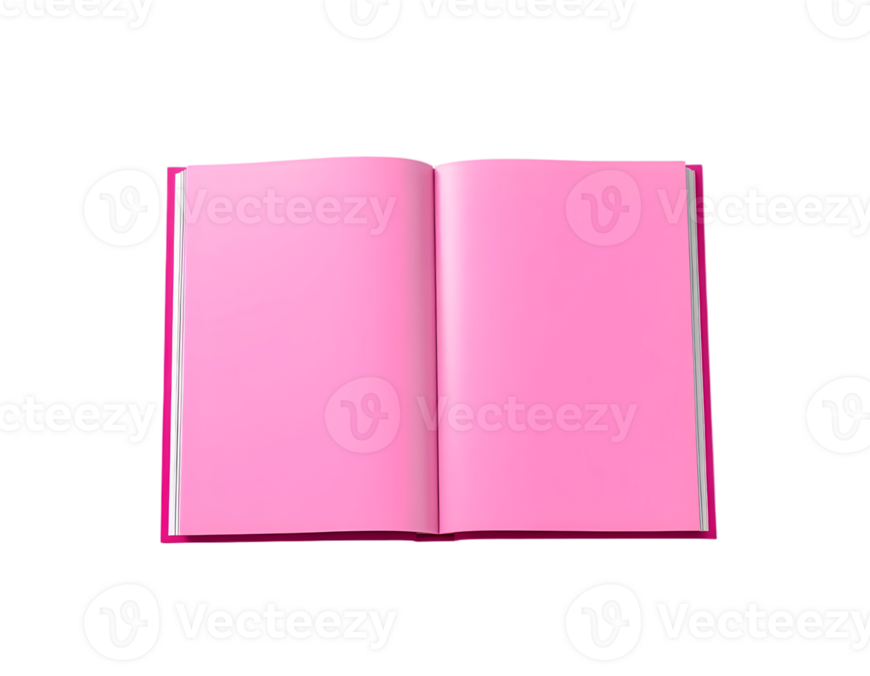 Blank pink book mockup isolated on transparent background png