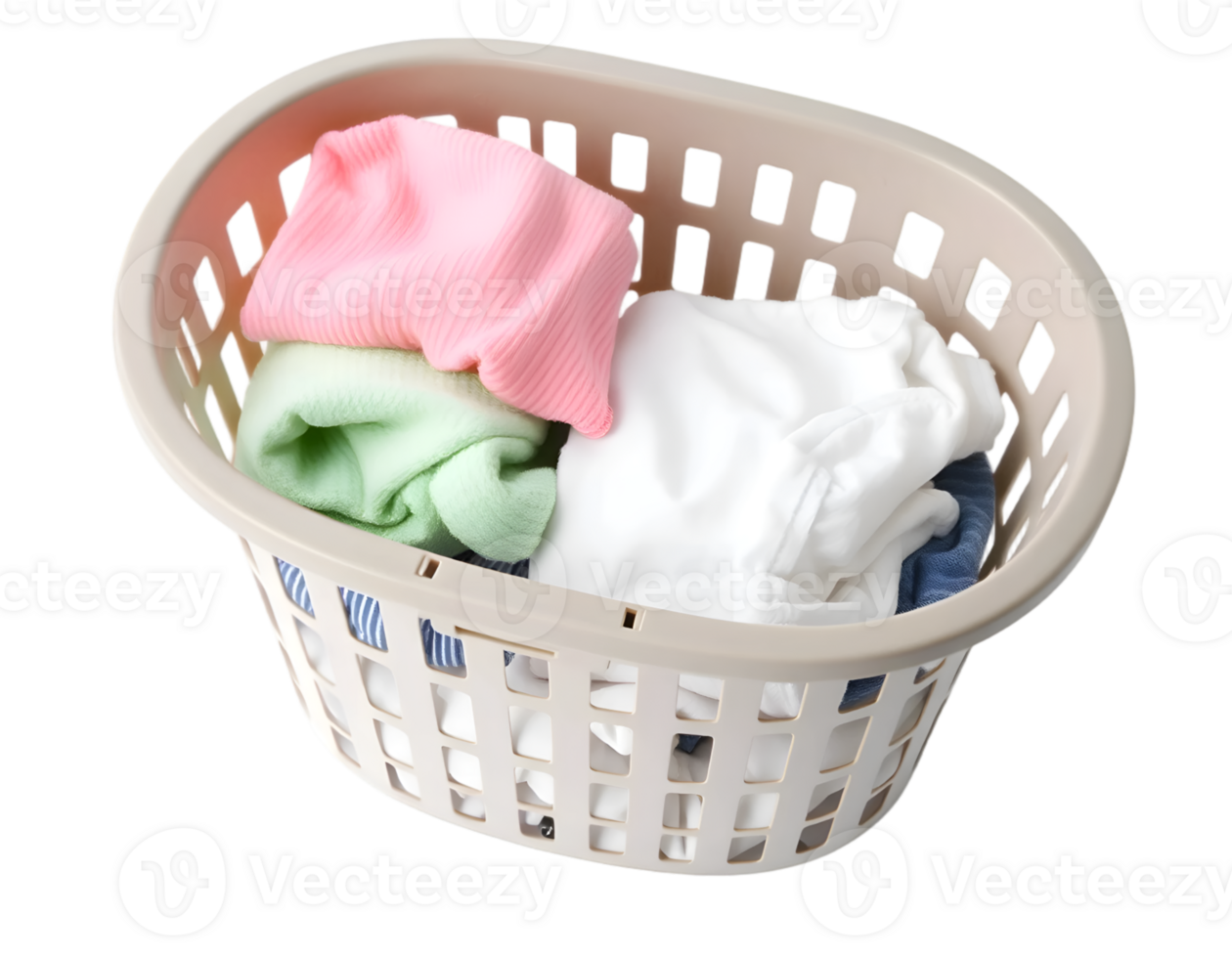 Basket with clothes isolated on transparent background png