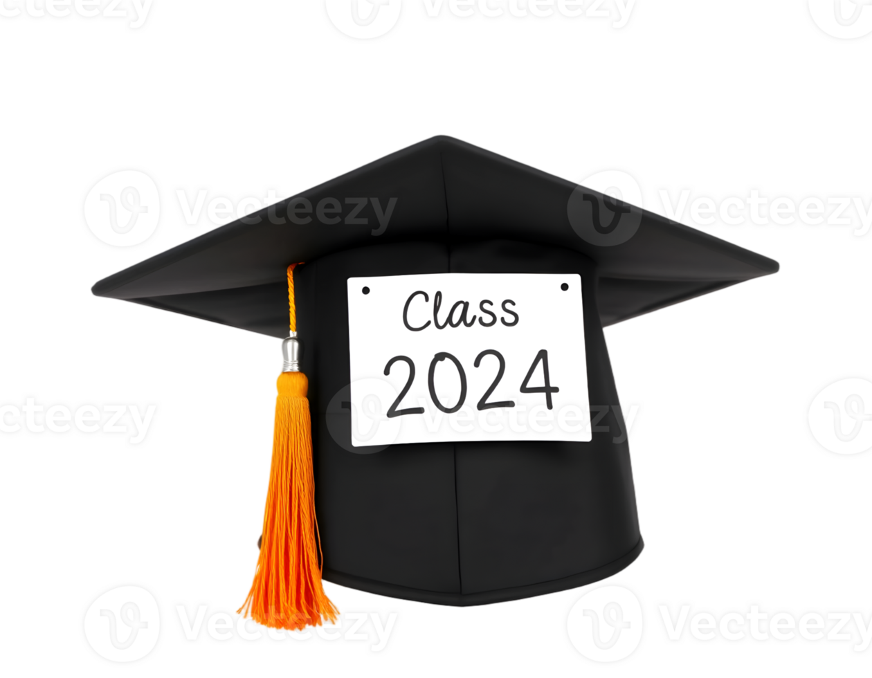 Graduation cap with a sheet of paper with the inscription Class of 2021 png