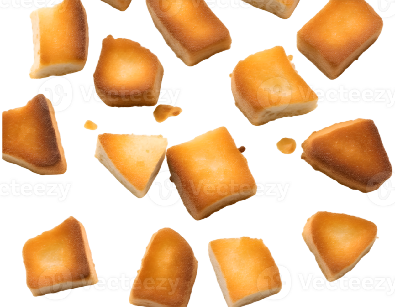 Biscuits falling isolated on transparent background png
