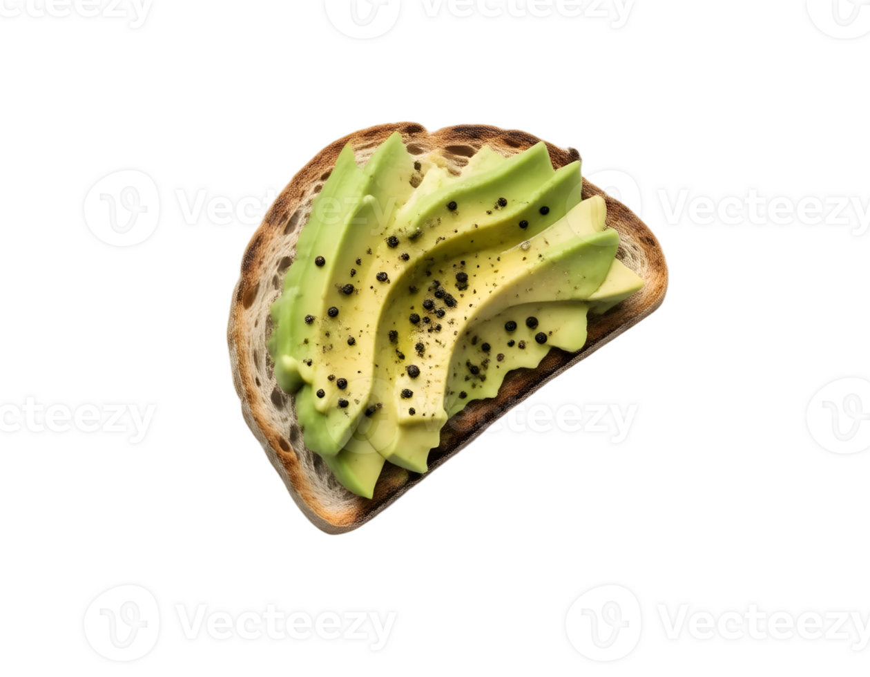 Avocado toast isolated on transparent background png