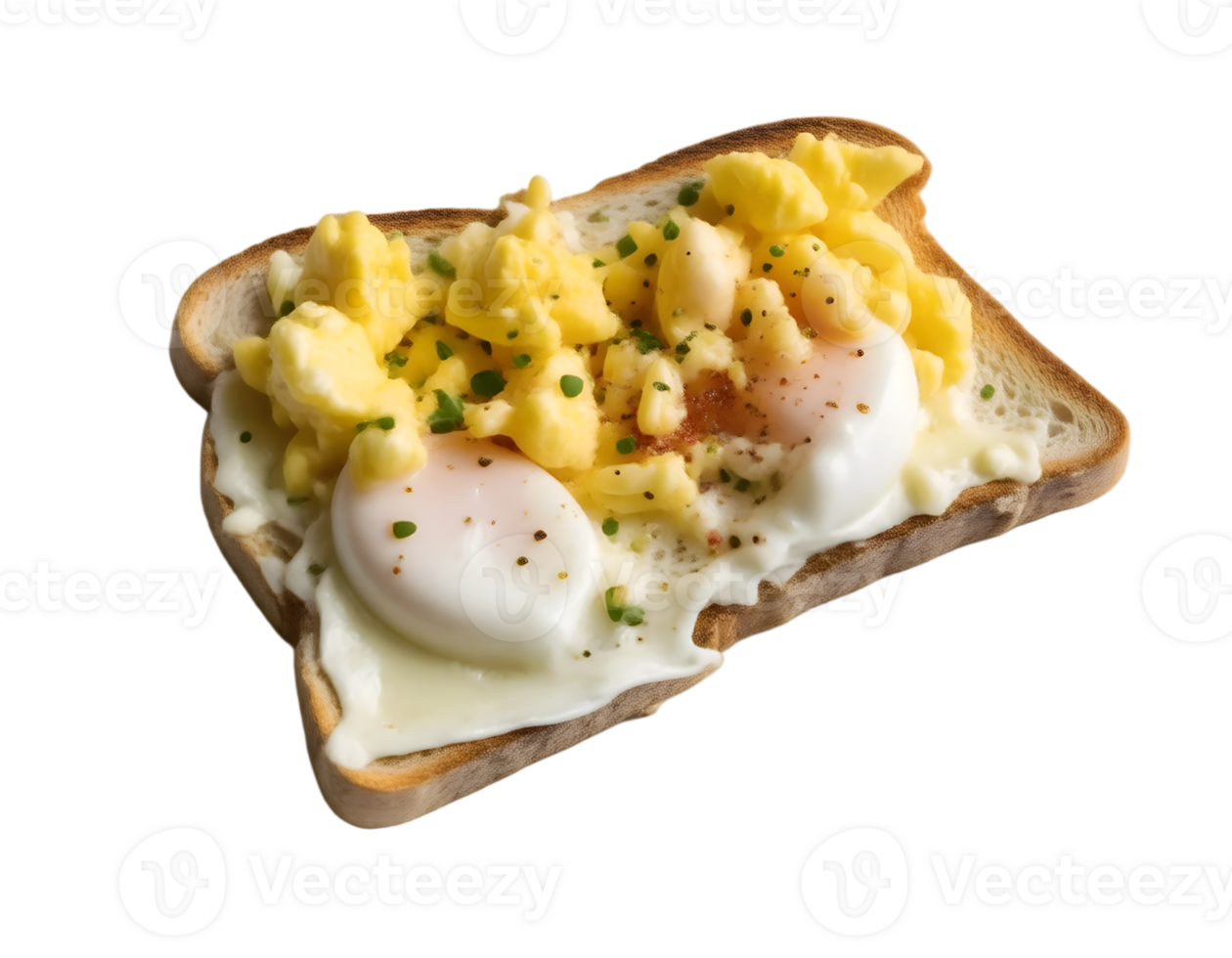Toast with egg and mayonnaise isolated on transparent background png