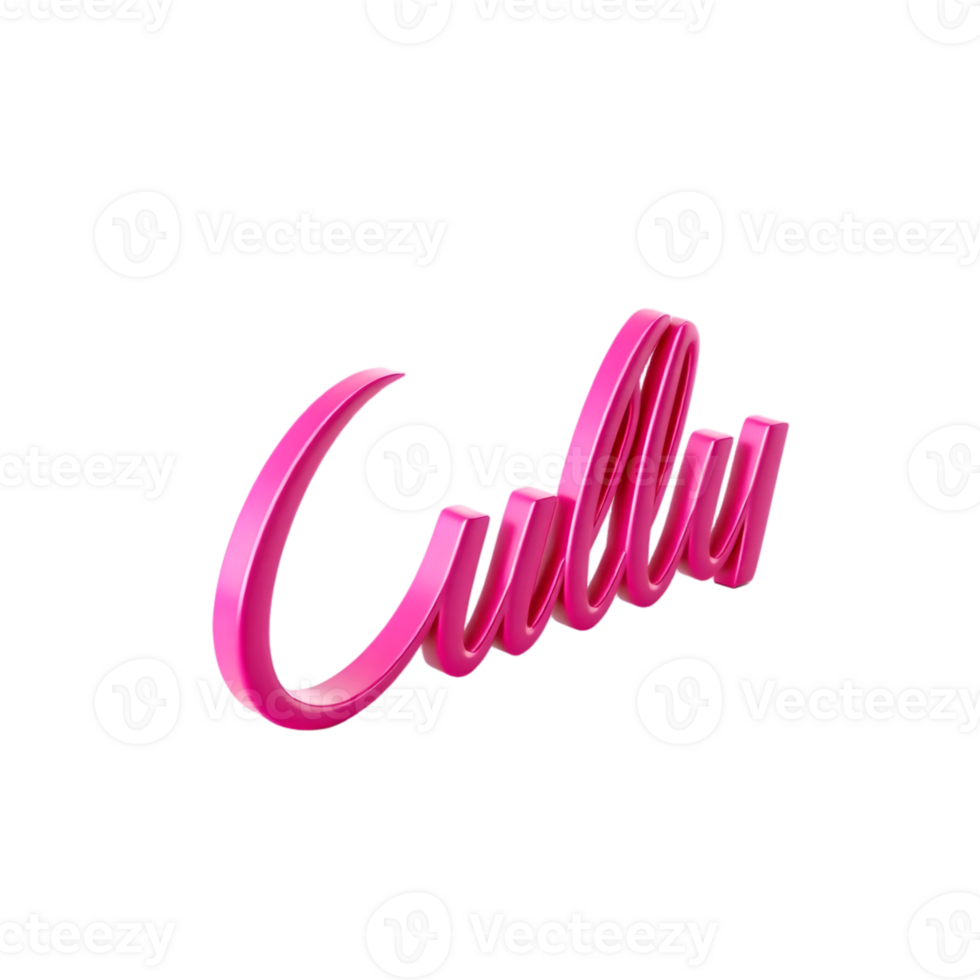 3D Wavy Pink Lettering With Gradient Mesh, Illustration png