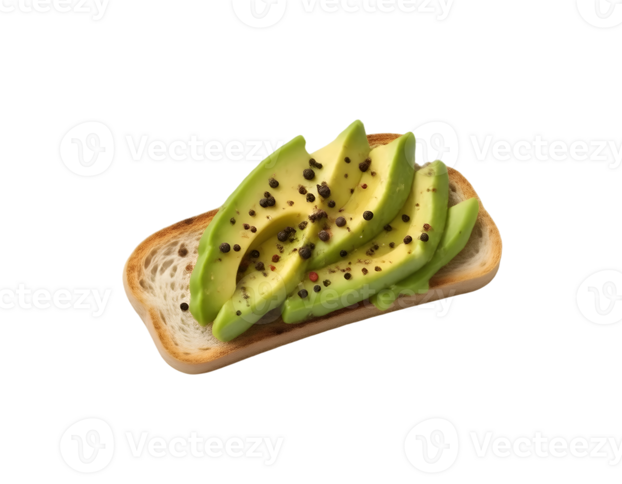 Avocado toast isolated on a transparent background png