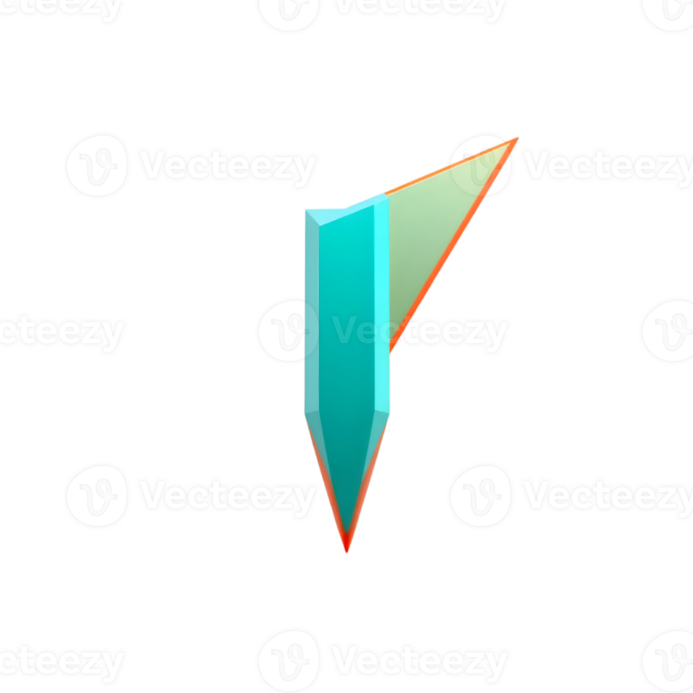 3d arrow icon isolated on transparent background png