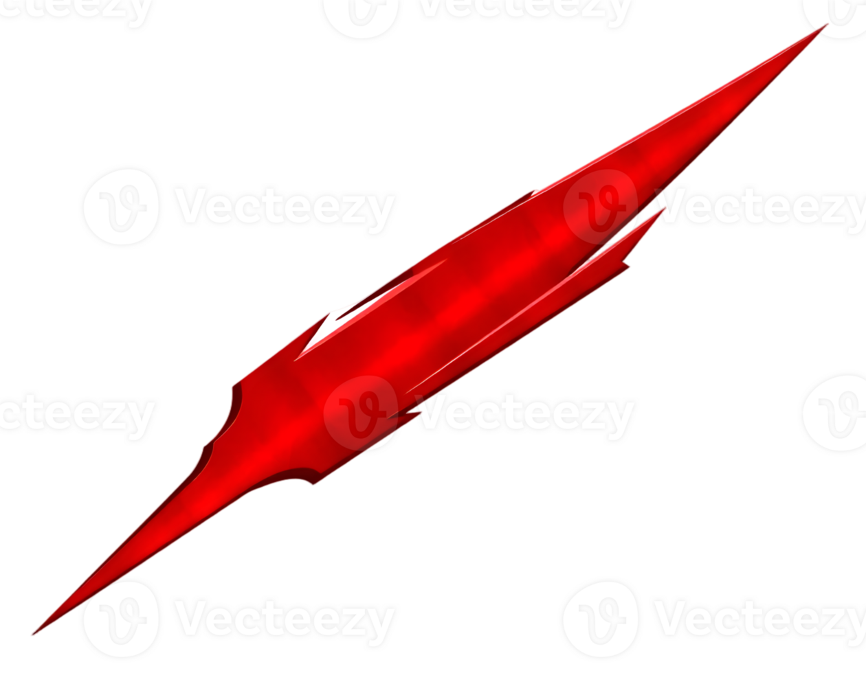 Red lightning bolt isolated on transparent background png