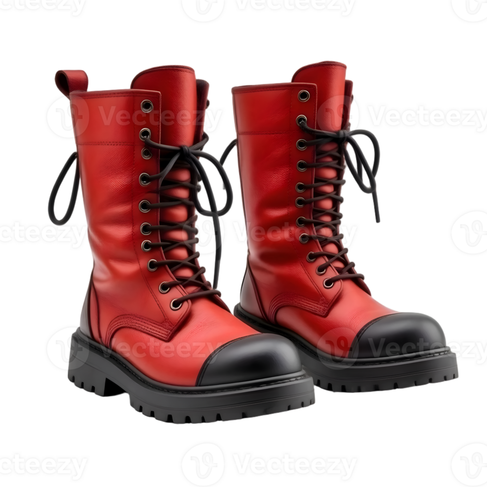 Red boots isolated on transparent background png