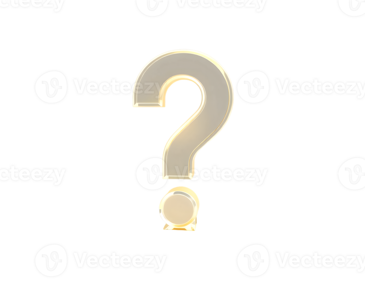 Gold question mark icon isolated on transparent background png