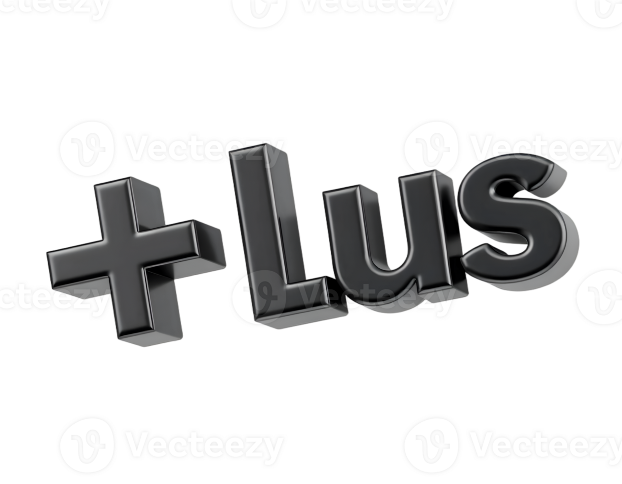 3D Illustration of Black Plus Sign Isolated on Transparent Background png