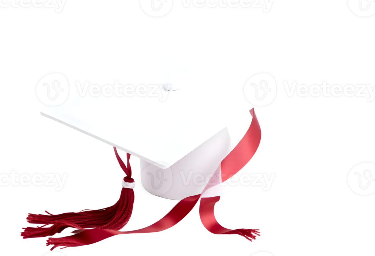 Graduation cap with ribbon isolated on transparent background png