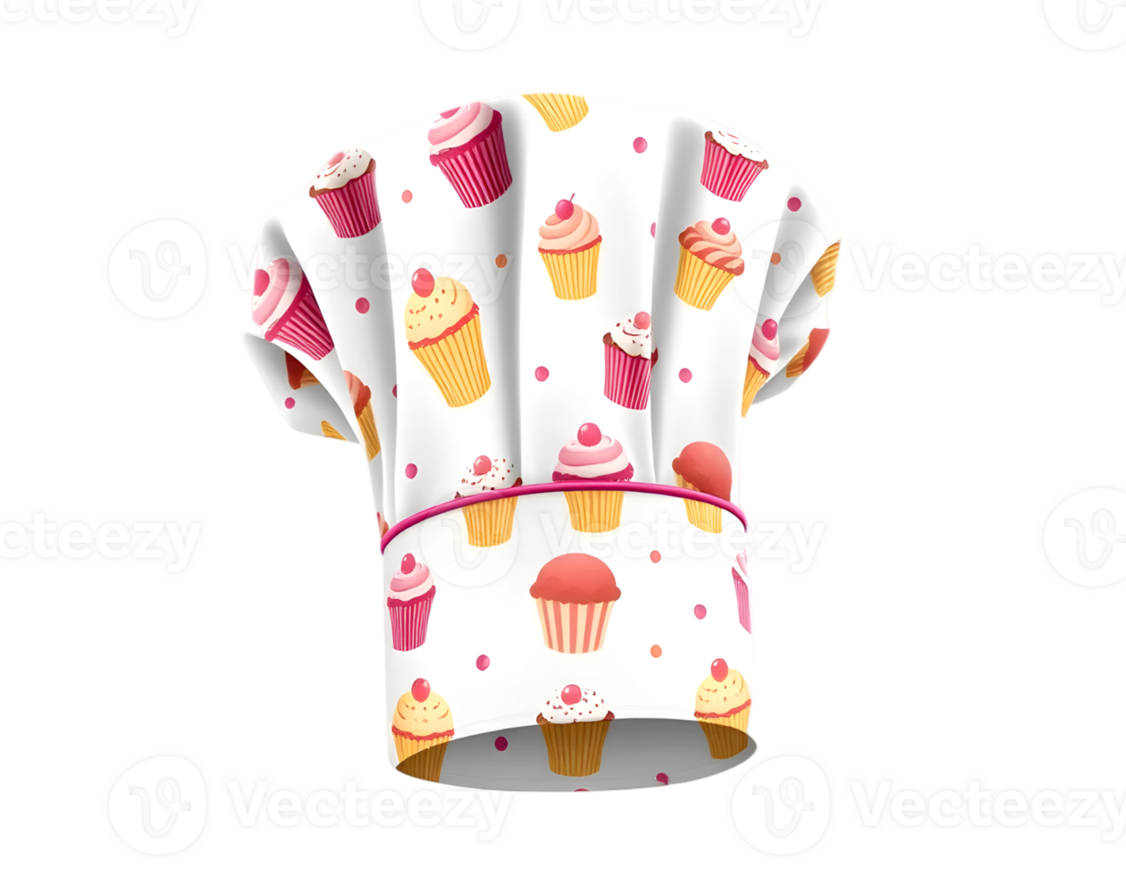 Cupcake chef hat isolated on transparent background png