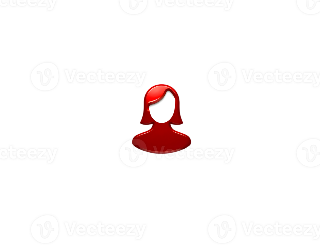 Red woman face icon isolated on transparent background png