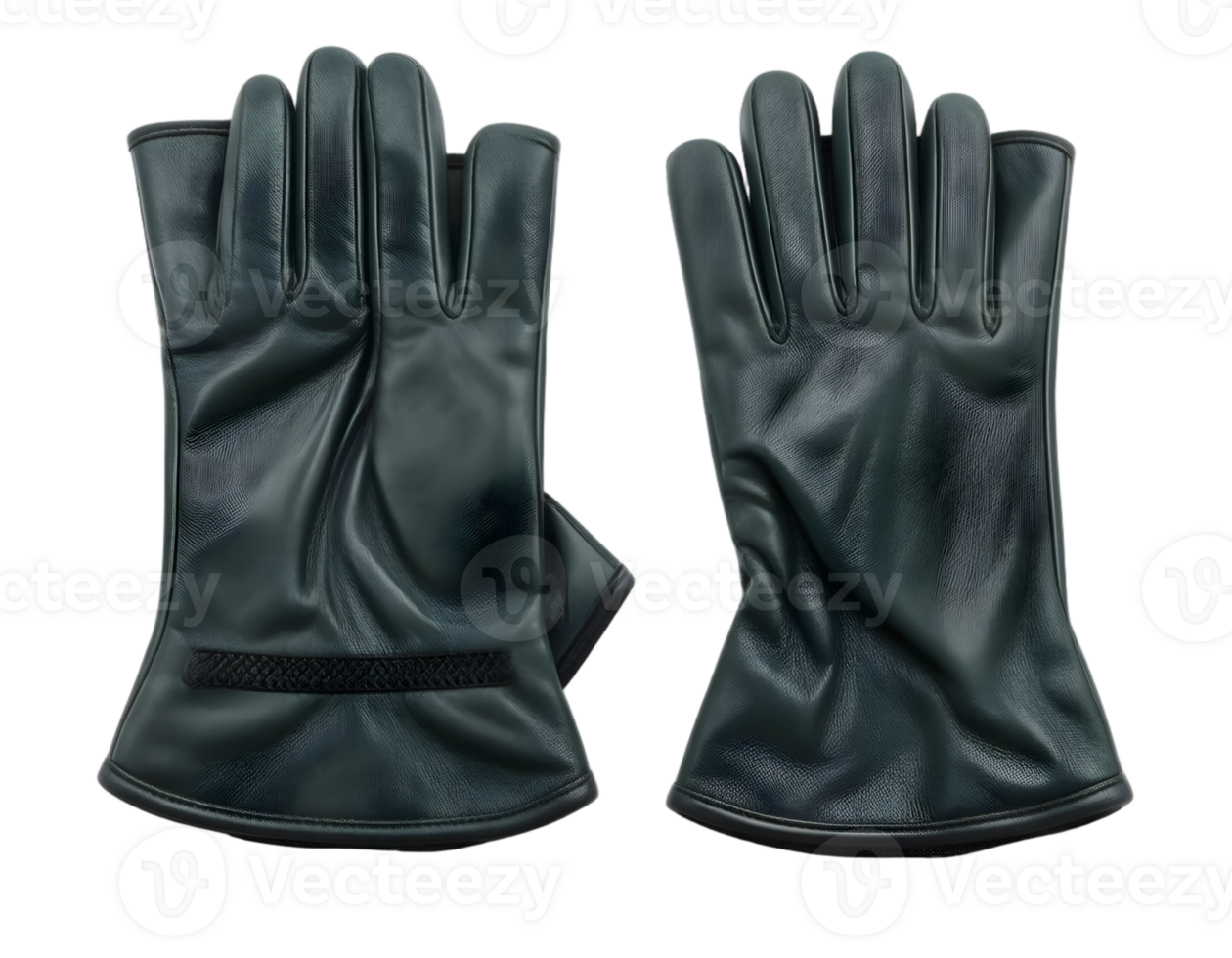 Black leather gloves isolated on transparent background png