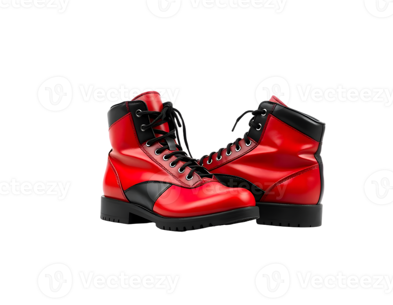 Red leather boots isolated on transparent background png