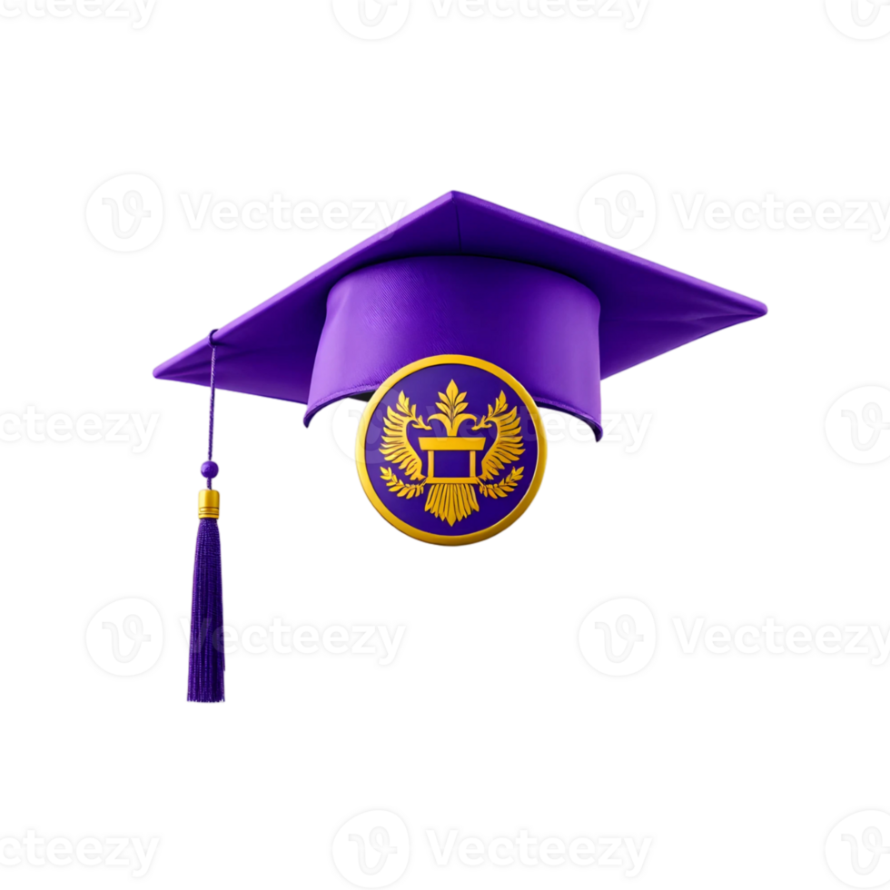 Graduation cap with Kazakhstan flag on transparent background png