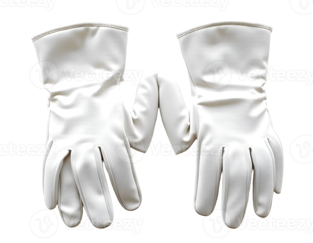 White leather gloves isolated on transparent background png