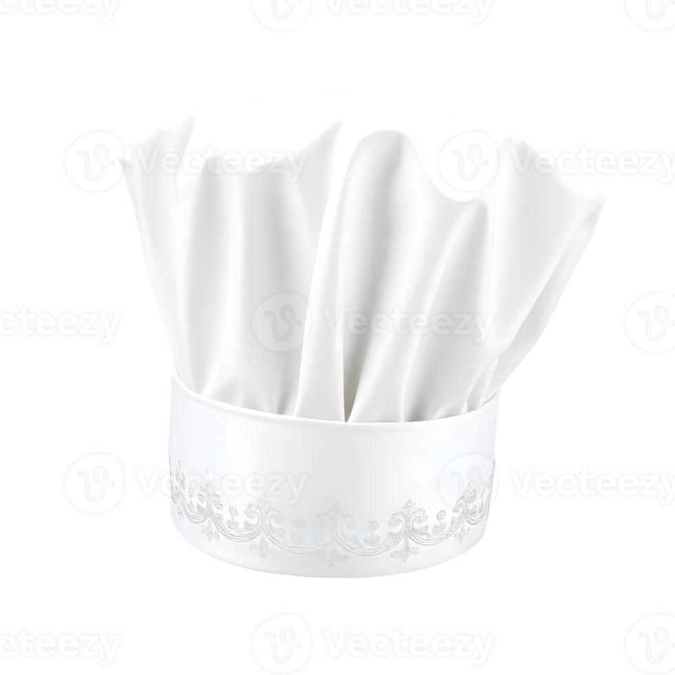 White chef's hat isolated on a transparent background png