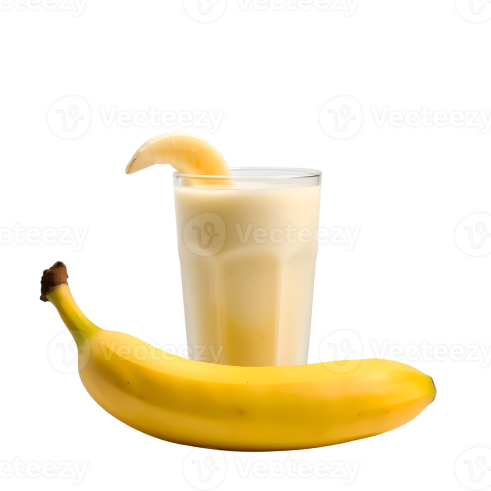 Banana milkshake isolated on transparent background png