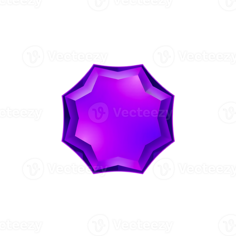 Purple gemstone icon isolated on transparent background png