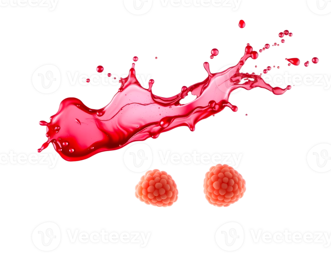Blood and raspberry splashes isolated on transparent background png