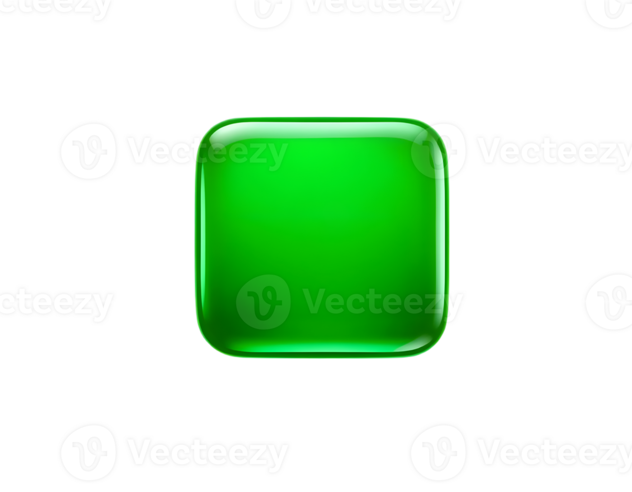 Green glass button isolated on transparent background png