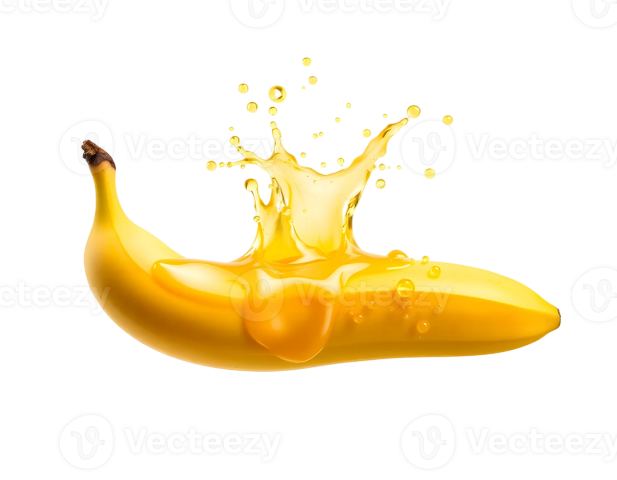 Realistic Detailed 3d Banana Splash Isolated on Transparent Background png