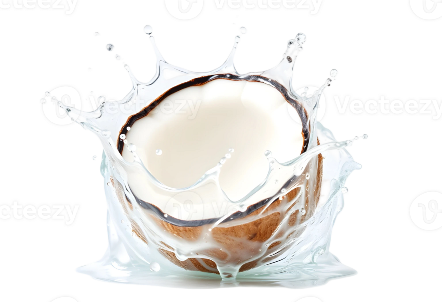 Coconut in milk splash png