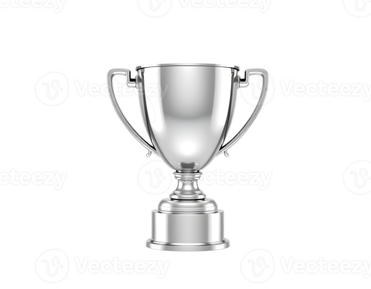 Realistic silver trophy cup isolated on transparent background png